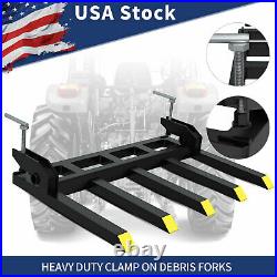 42 Clamp On Debris Forks Tractor Skid Steer Loader Attachment Heavy Duty Steel