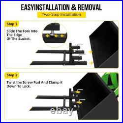 43/60 2000/4000lbs Clamp on Pallet Forks for Bucket Tractor Loader Skid Steer