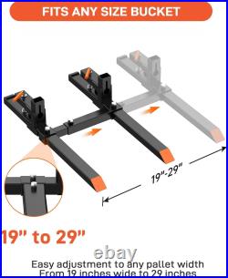 43/60 2000/4000lbs Clamp on Pallet Forks for Tractor Bucket Loader Skid Steer