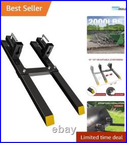 43 Heavy Duty Adjustable Forks with Stabilizer Bar for Skid Steer Tractors
