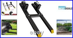 43 Heavy Duty Adjustable Forks with Stabilizer Bar for Skid Steer Tractors