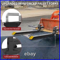 43 Heavy Duty Adjustable Forks with Stabilizer Bar for Skid Steer Tractors