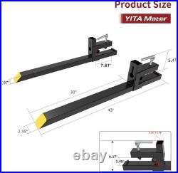 43 Heavy-Duty Skid Steer Forks 2000lbs Load Capacity for Versatile Use