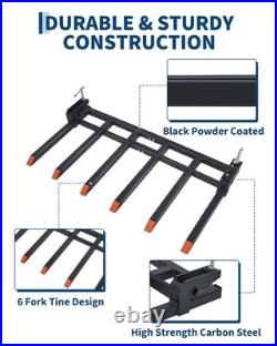 4400 LBS Clamp On Debris Forks to 58 Bucket for Tractor Loader Skid Steer, Farm