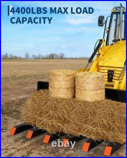 4400 LBS Clamp On Debris Forks to 58 Bucket for Tractor Loader Skid Steer, Farm