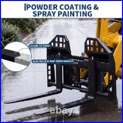 45 4000lbs Pallet Fork Frame With48 Blades Attach 2'' Receiver for Skid Steer Tr