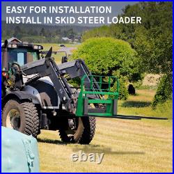 45 Frame Skid Steer Tractor With 48 Blades Pallet Fork Quick Attachment 4000LBS