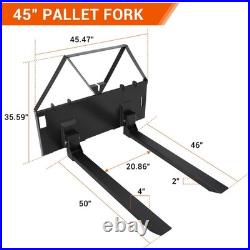 45 Heavy-Duty Quick-Attach Skid Steer Pallet Forks for Tractor Loader 3200 LBS