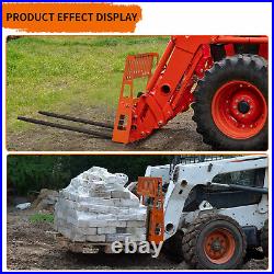 45 Skid Steer Tractor Pallet Fork Frame Orange Attachment 4500LBS Universal