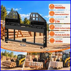 45 Skid Steer Tractor Quick Attachment Frame With 2 Receiver & 48 Blades 4000LB
