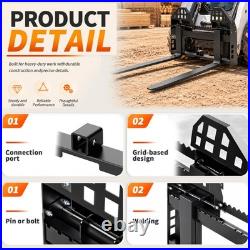 45 Skid Steer Tractor Quick Attachment Frame With 2 Receiver & 48 Blades 4000LB