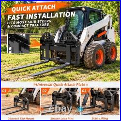 45 Skid Steer Tractor Quick Attachment Frame With 2 Receiver & 48 Blades 4000LB 45 Skid Steer Tractor Quick Attachment Frame With 2 Receiver & 48 Blades 4000LB