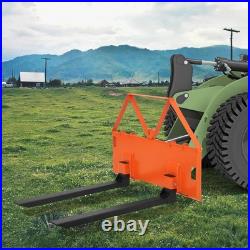46 2600lbs Tractor Skid Steer Quick Tach Pallet Forks Attachmemt Universal US