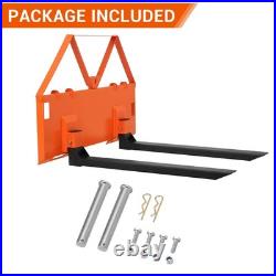 46 2600lbs Tractor Skid Steer Quick Tach Pallet Forks Attachmemt Universal US