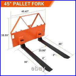 46 3200 lbs Tractor Skid Steer Quick Tach Pallet Forks Attachmemt Universal US