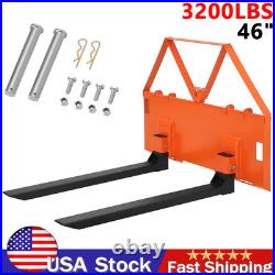 46 3200lbs Quick Tach Pallet Forks Attachmemt for Tractor Skid Steer Heavy Duty