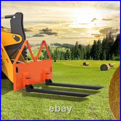 46 3200lbs Tractor Skid Steer Quick Tach Pallet Forks Attachmemt Heavy Duty