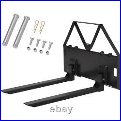 46 3200lbs Tractor Skid Steer Quick Tach Pallet Forks Attachmemt Universal US