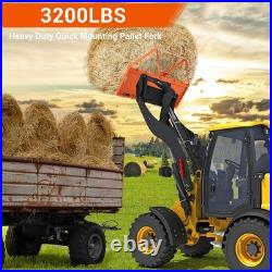 46 Heavy-Duty Tractor Pallet Forks 3200 Lbs Universal Skid Steer Attachment