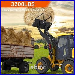 46 Heavy-Duty Tractor Pallet Forks 3200 Lbs Universal Skid Steer Attachment