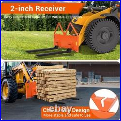 46 Heavy-Duty Tractor Pallet Forks 3200 Lbs Universal Skid Steer Attachment