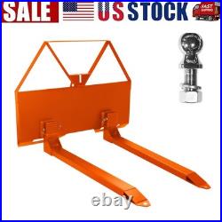46 Pallet Forks Attachment Skid Steer 2600lbs for Tractors Loaders Quick Mount