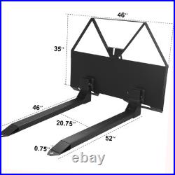 46 Pallet Forks Attachment Skid Steer 2600lbs for Tractors Loaders Quick Mount