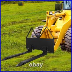 46 Pallet Forks Attachment Skid Steer 2600lbs for Tractors Loaders Quick Mount