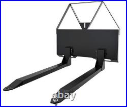 46 Pallet Forks Attachment Skid Steer 2600lbs for Tractors Loaders Quick Mount