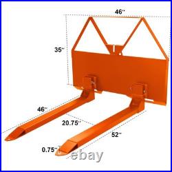 46 Pallet Forks Attachment Skid Steer 2600lbs for Tractors Loaders Quick Mount