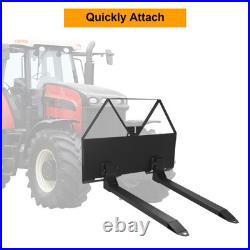 46 Pallet Forks Attachment Skid Steer 2600lbs for Tractors Loaders Quick Mount
