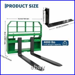 46 Skid Steer Fork Frame Quick Attach 48 in Blades Heavy-Duty Steel 4000Lbs