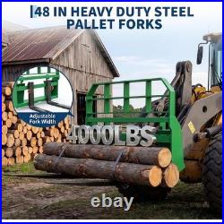 46 Skid Steer Fork Frame Quick Attach 48 in Blades Heavy-Duty Steel 4000Lbs