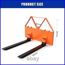 46 Skid Steer Pallet Forks, 3200 LBS Quick Attach Fork Attachment for Kubota