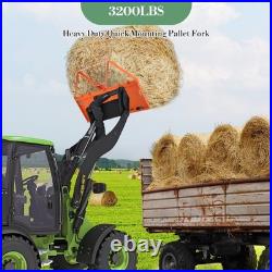 46 Skid Steer Tractor Pallet Forks 3200lbs Quick Attach Pallet Fork Loader Fork