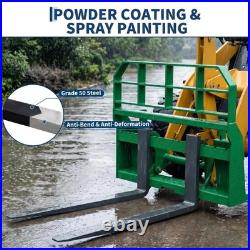 46in Frame 48in Blades Pallet Fork 4000 Lbs Skid Steer Attachment for Tractors