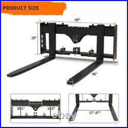 48 4000LB Skid Steer Pallet Fork Attachment Blades WithReceiver Hitch Frame Heavy