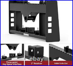 48 4000LB Skid Steer Pallet Fork Attachment Blades WithReceiver Hitch Frame Heavy