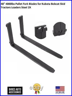48 4000lbs Pallet Fork Blades for Kubota Bobcat Skid Tractors Loaders Steel 2X