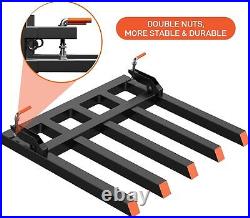 48 Clamp Debris Forks Tractor Skid Steer Loader Bucket Pallet Forks Heavy Steel