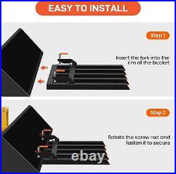 48 Clamp Debris Forks Tractor Skid Steer Loader Bucket Pallet Forks Heavy Steel