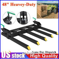48 Clamp on Debris Pallet Fork for Tractor Skid Steer Buckets Attachment 2500lb