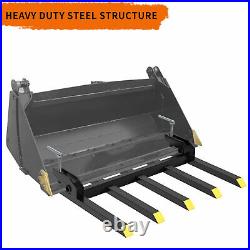 48 Clamp on Debris Pallet Fork for Tractor Skid Steer Buckets Attachment 2500lb