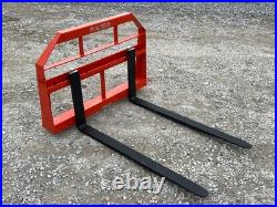 48 Long 2,200 Pound Pallet Forks Fits Kubota Kioti Tractor Loader Quick Attach