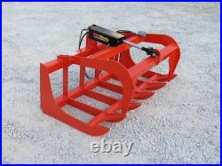 48 Orange Root Rake Grapple Bucket Attachment Skid Steer Tractor Loader