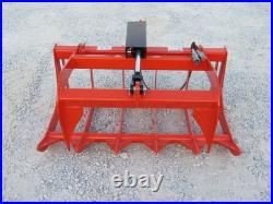 48 Orange Root Rake Grapple Bucket Attachment Skid Steer Tractor Loader