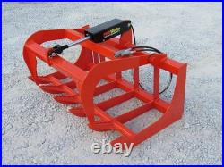 48 Orange Root Rake Grapple Bucket Attachment Skid Steer Tractor Loader