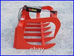 48 Orange Root Rake Grapple Bucket Attachment Skid Steer Tractor Loader
