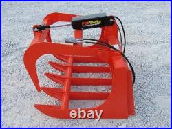 48 Orange Root Rake Grapple Bucket Attachment Skid Steer Tractor Loader