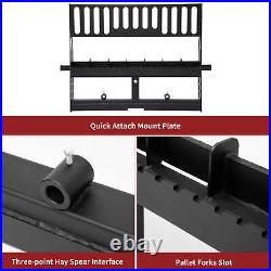 48 Pallet Fork Frame Skid Steer Quick Tach Attachment Tractor 4500LBS Steel
